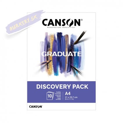 Sada papierov CANSON Graduate Mixed Media A4, 10 listov Discovery Pack