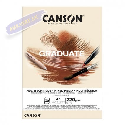 Blok CANSON Graduate Mixed Media A3, 30 listov Natur 220g