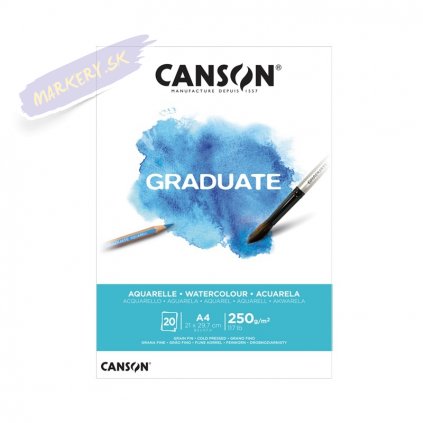 Blok CANSON Graduate Watercolour A4, 20 listov 250g