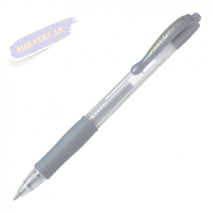 PILOT gélový roller G-2 Clicker 07, strieborný