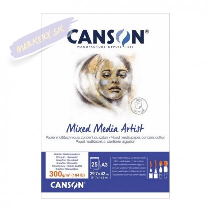 Blok CANSON Mixed Media Artist A3, 25 listov 300g