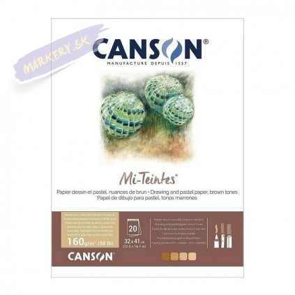 Blok CANSON Mi-Teintes Brown 32x41cm, 20 listov 160g