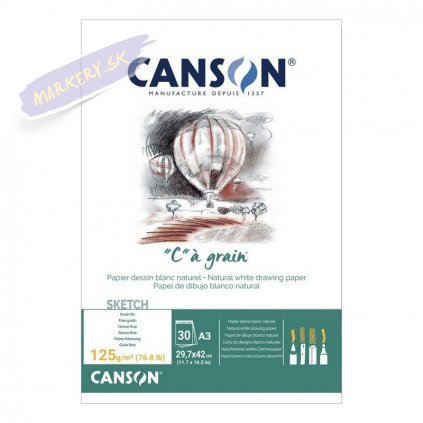 Blok CANSON "C" à grain A3, 30 listov 125g