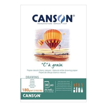 Blok CANSON "C" à grain A3, 30 listov 180 g