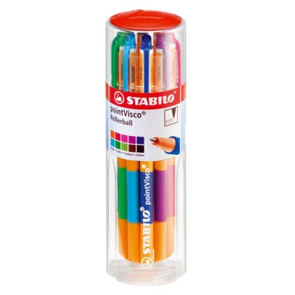 Guličková perá STABILO pointVisco, 10 ks v dóze