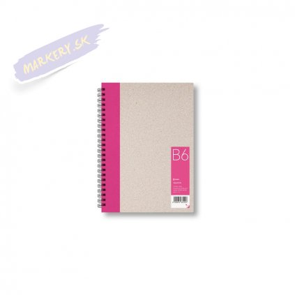 Skicár s recyklovaným papierom B6 ružový, 50 čistých listov