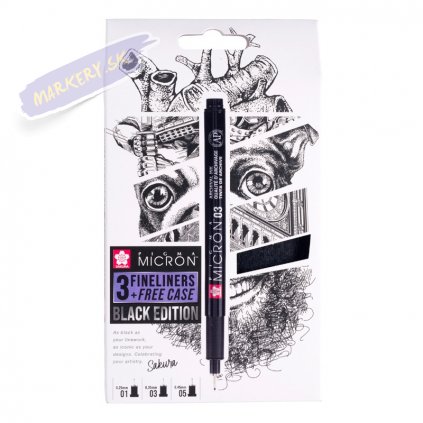 Technické linery SAKURA Pigma Micron Exclusive, set 3ks v púzdre