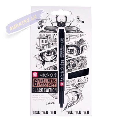 Technické linery SAKURA Pigma Micron Exclusive, set 6ks v púzdre