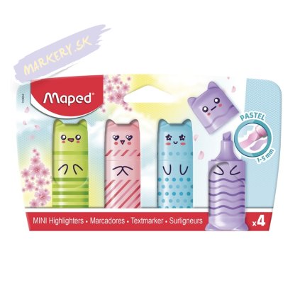 Zvýrazňovač MAPED Mini Pastel, 4ks
