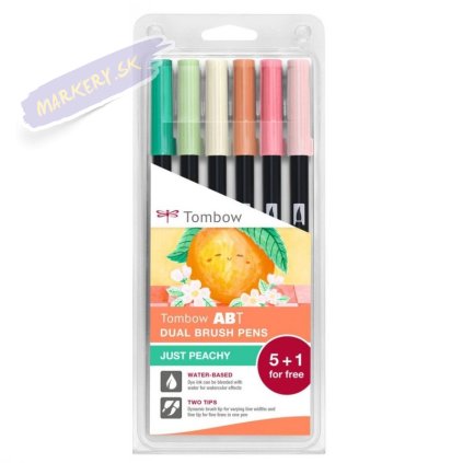 TOMBOW ABT akvarelový Dual Brush Pen, 5+1ks Just Peachy