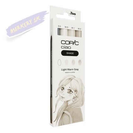 Liehové fixky COPIC Ciao obojstranné Brush & Chisel 3+1ks, Shade Light Warm Gray