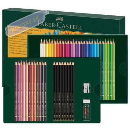 FABER-CASTELL olejové pastelky POLYCHROMOS, 40ks + 10ks príslušenstva