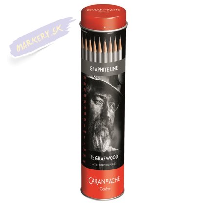 Grafitové ceruzky Graphite Line CARAN D'ACHE, 15ks v kovovej dóze