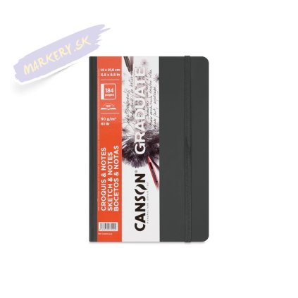 Skicár CANSON Graduate Croquis A5 čierný, 92 listov 90g
