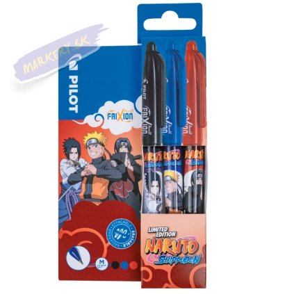 PILOT gumovacie FriXion 07, 3ks NARUTO limitovaná edícia