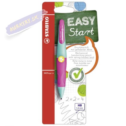 Mechanická ceruzka STABILO EASYergo pre ľavákov tyrkysovo ružová 1,4mm HB
