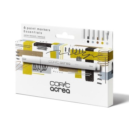 Akrylové fixky COPIC Acrea, 6 ks elegantné tóny