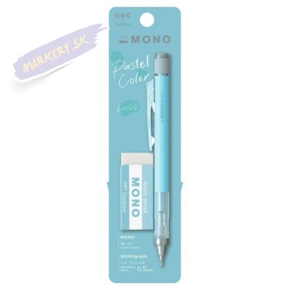 TOMBOW mikroceruzka MONO Graph Pastel 0,5mm, Ice Blue + guma