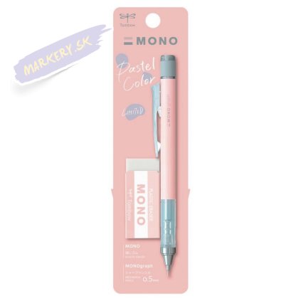 TOMBOW mikroceruzka MONO Graph Pastel 0,5mm, Coral Pink + guma