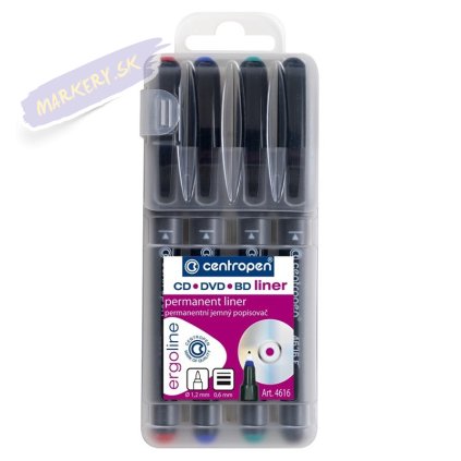 Liner Ergo CENTROPEN CD/DVD/BD 4616/4 0,6mm, 4ks