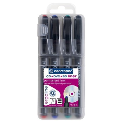 Linery Ergo CENTROPEN CD/DVD/BD 4616/4 0,6 mm, 4 ks
