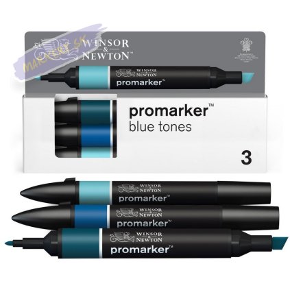884955097175 W&N PROMARKER 3 BLUE TONES SET 884955097175 [DHI] (For Presentations)