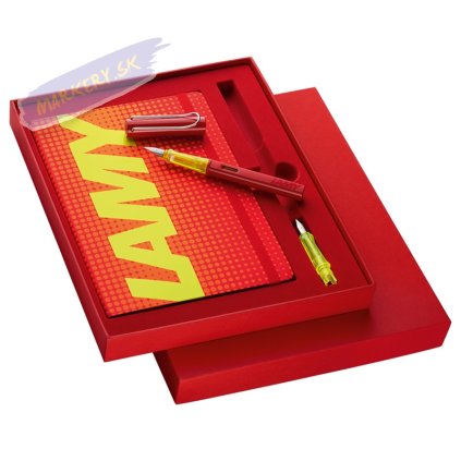 lamy al star 022 glossy red fp set box