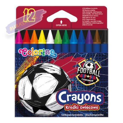 COLORINO voskové pastelky Football, 12ks