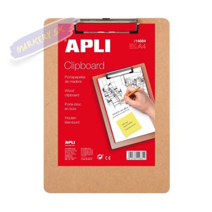 Kresliaca a písacia podložka APLI s klipom A4, drevená