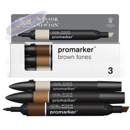 884955097182 W&N PROMARKER 3 BROWN TONES SET 884955097182 [DHI] (For Office Print)