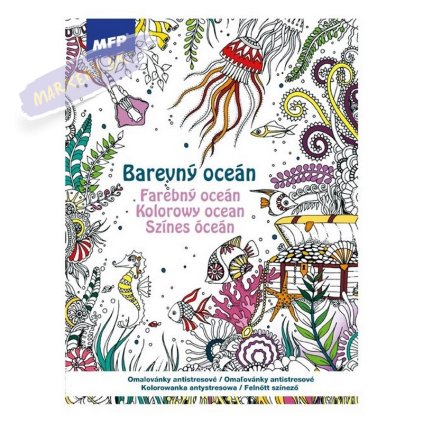 Omaľovánky antistresové Farebný oceán, A4 32 listov