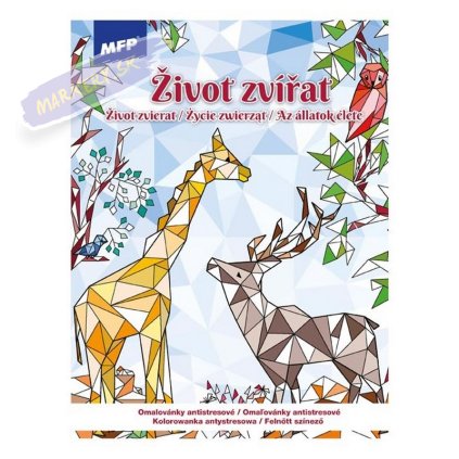 Omaľovánky antistresové Život zvierat, A4 32 listov