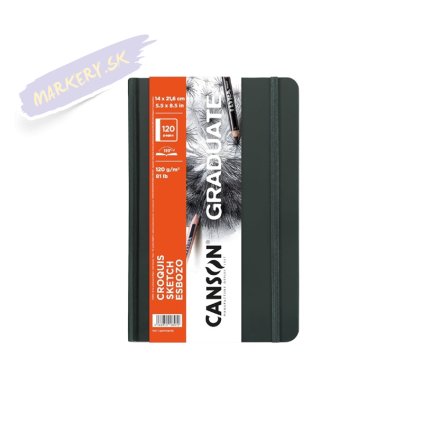 Skicár CANSON Graduate Croquis Sketch A5 čierný, 60 listov 120g