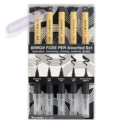 KURETAKE ZIG Fude Pen Bimoji, 5ks