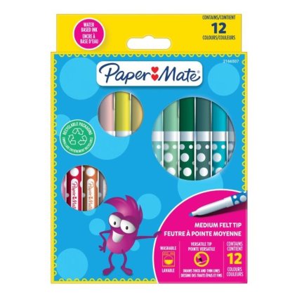 Detské fixky PAPER MATE, 12 ks