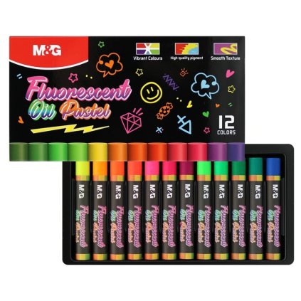 Olejové pastely M&G Fluorescent, 12 ks