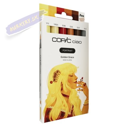 Liehové fixky COPIC Ciao obojstranné Brush & Chisel 5+1ks, Portrait Golden Grace