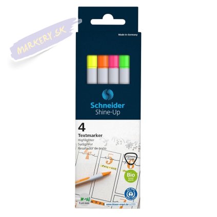 Zvýrazňovač SCHNEIDER Shine-Up, 4ks