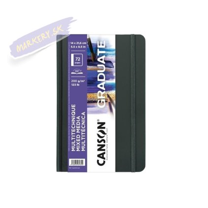 Skicár CANSON Graduate Mixed Media A5, 36 listov White 200g