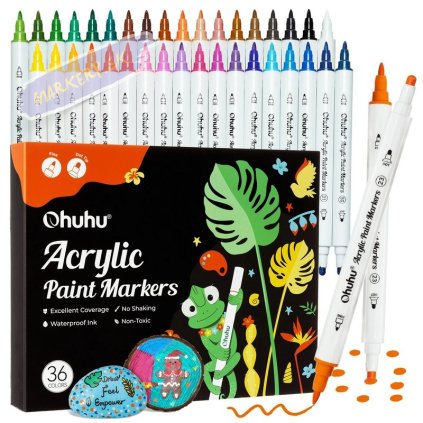 Akrylové fixky OHUHU Acrylic, 36ks Fine & Dot
