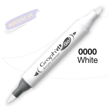 Akrylová fixa GRAPH'IT obojstranná Brush & Fine, White