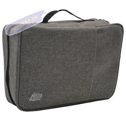 Šedý textilný peračník na 220 pastelek a príslušenstvo