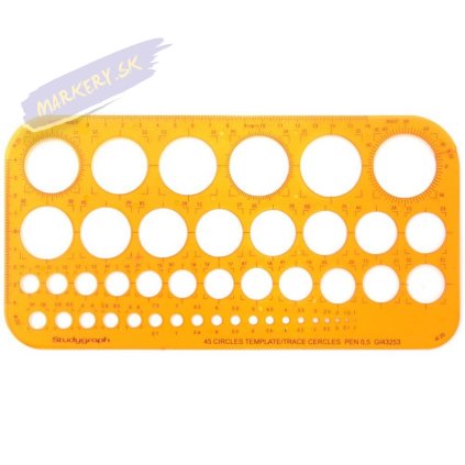 Šablóna GRAPH'IT na kružnice 1-36mm