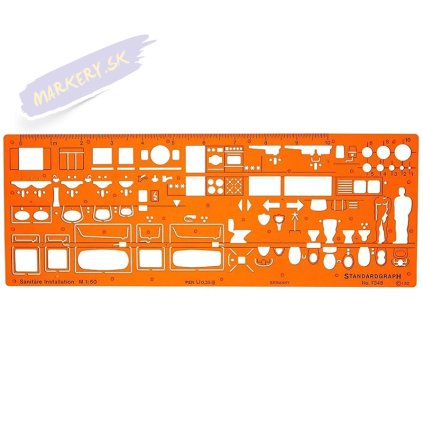 Šablóna GRAPH'IT so sanitárnymi prvkami 104 tvarov 1:50