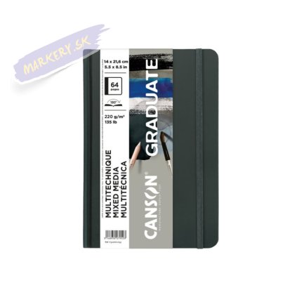 carnet de dessin graduate book mixed media gris de canson 14x216 cm