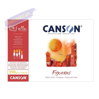 Blok CANSON Figueras Oil A3, 10 listov 290g