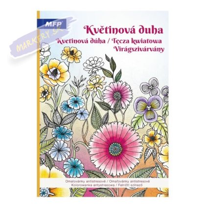 Omaľovánky antistresové Kvetinová dúha, A4 32 listov
