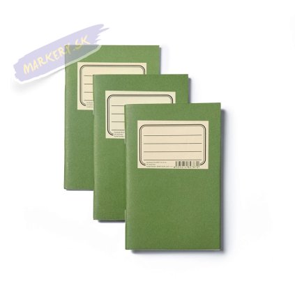 Zošity "Zelenáč" 9x14cm, 3ks čistý, linajkový a bodkovaný