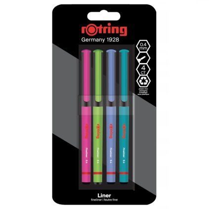 Linery ROTRING Fine 0,4 mm, 4 ks