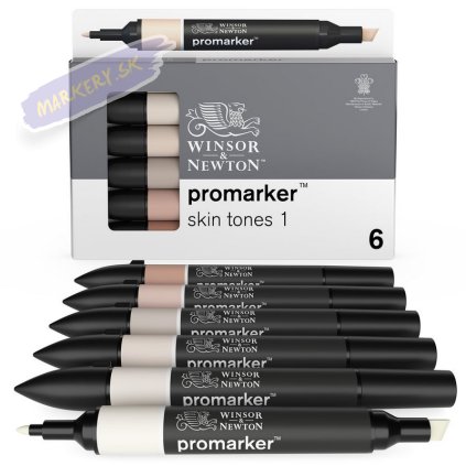 884955070390 W&N PROMARKER SKIN TONES SET 1 6PC 884955070390 [OPEN DHI] (For Presentations)